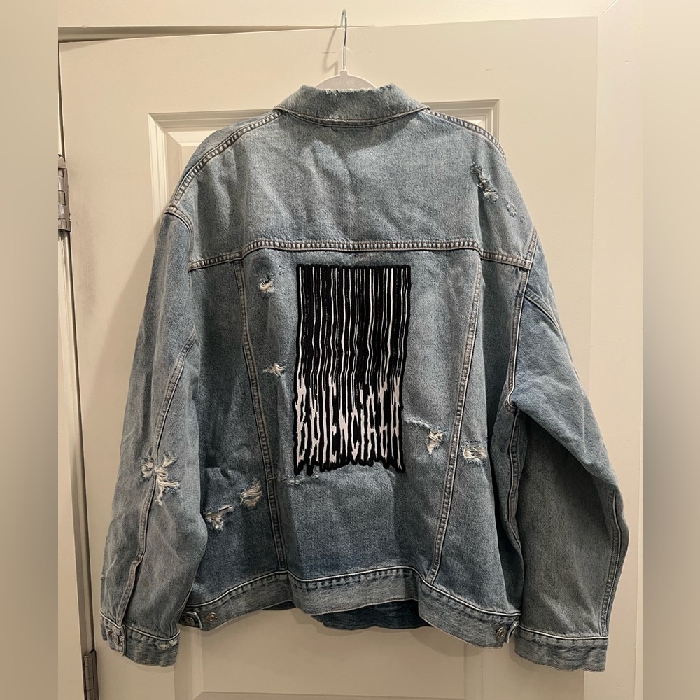 NWT Balenciaga Denim Barcode Oversized Jacket - Mens L